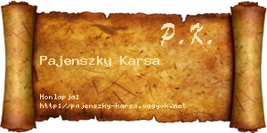 Pajenszky Karsa névjegykártya